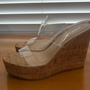 Clear Wedge Heels